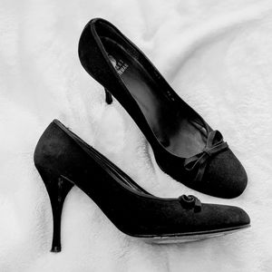Stuart Weitzman black suede heels